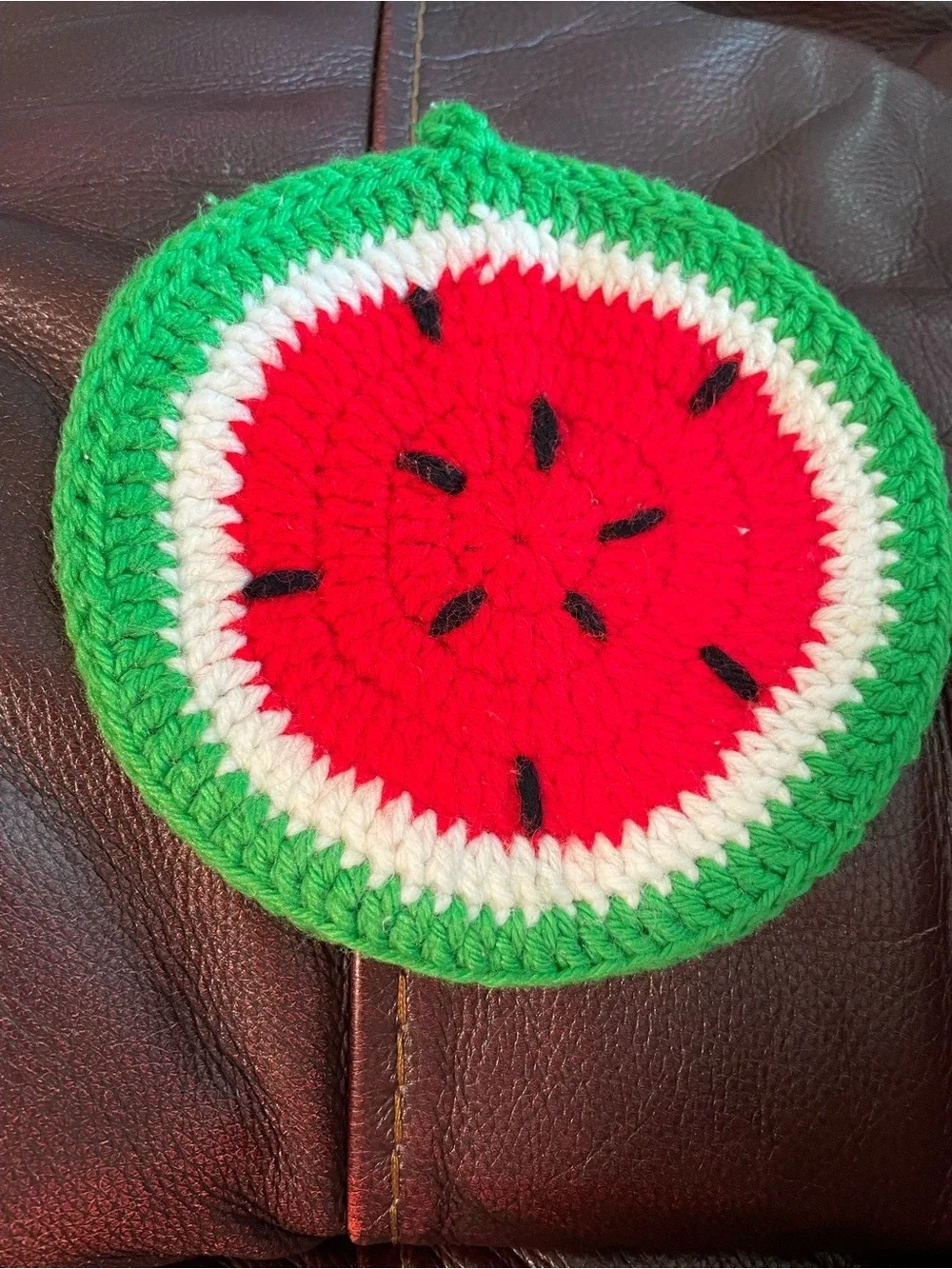 Handmade Crochet Watermelon Potholders Vintage Colorful